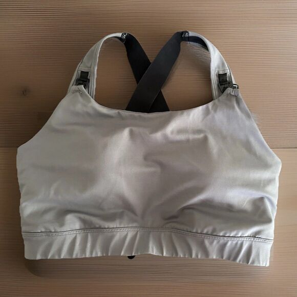 Love and Fit High Impact Nursing Bra Convertible Straps Size XL Gray Pumping